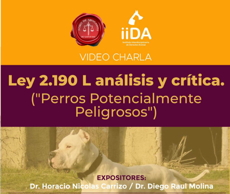 20/01/2020: Ley 2.190L, análisis y crítica (“Perros potencialmente peligrosos”)