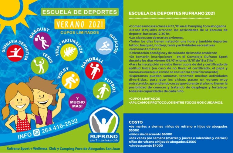 DISFRUTÁ DE LA ESCUELA DE DEPORTES 2021!!!