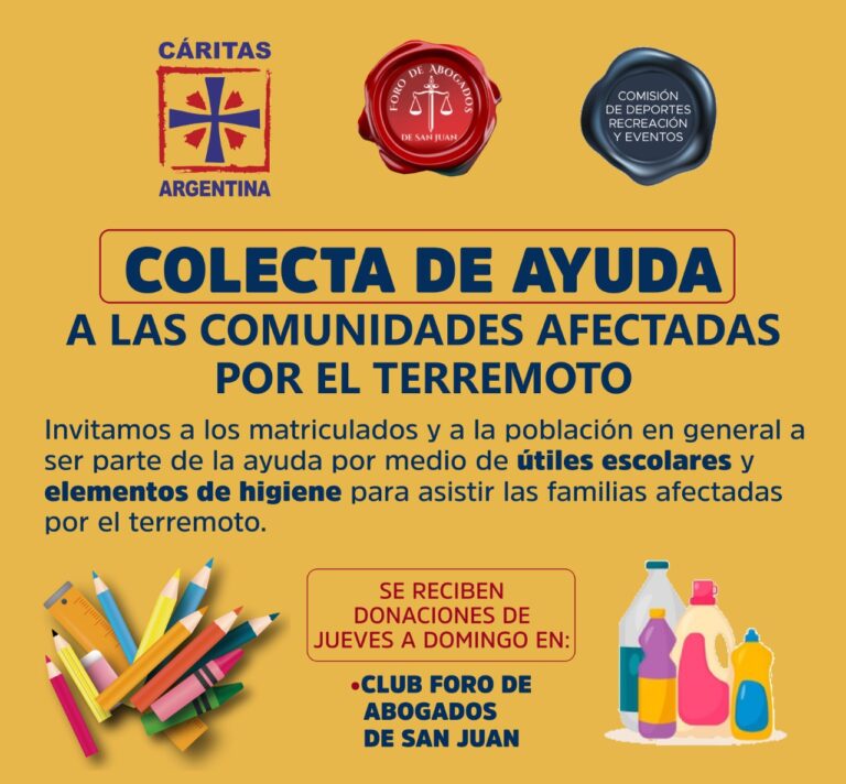 PARTICIPÁ DE LA COLECTA SOLIDARIA