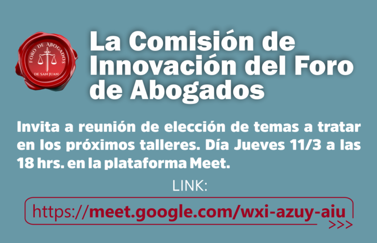COMISIÓN DE INNOVACIÓN DEL FORO DE ABOGADOS, COMUNICA