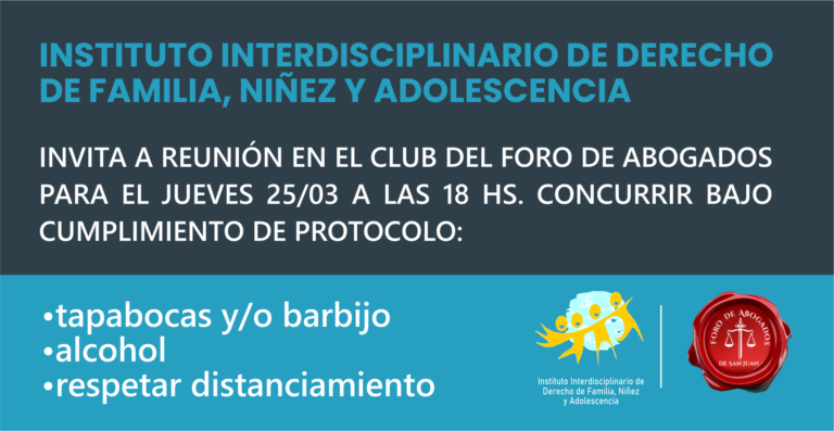 INSTITUTO INTERDISCIPLINARIO DE DERECHO  DE FAMILIA, NIÑEZ Y ADOLESCENCIA