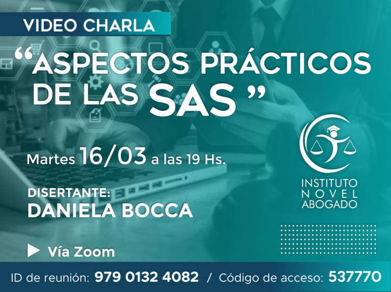 PRÓXIMA VIDEO-CHARLA INSTITUTO NOVEL ABOGADO