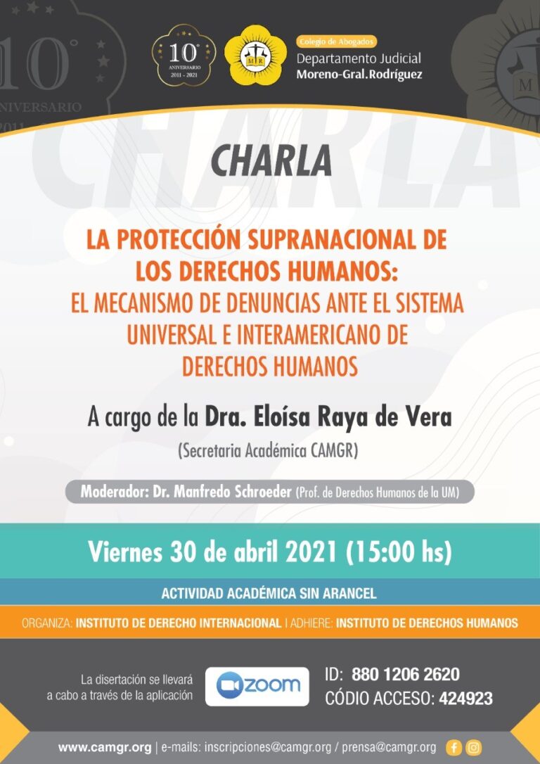 HOY, CHARLA SOBRE DERECHOS HUMANOS