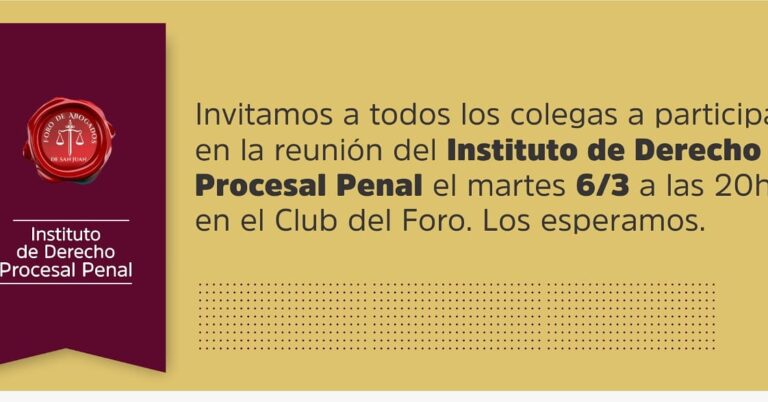 Instituto de Derecho Procesal Penal. Invita