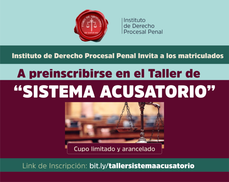 PREINSCIPCIÓN TALLER SISTEMA ACUSATORIO