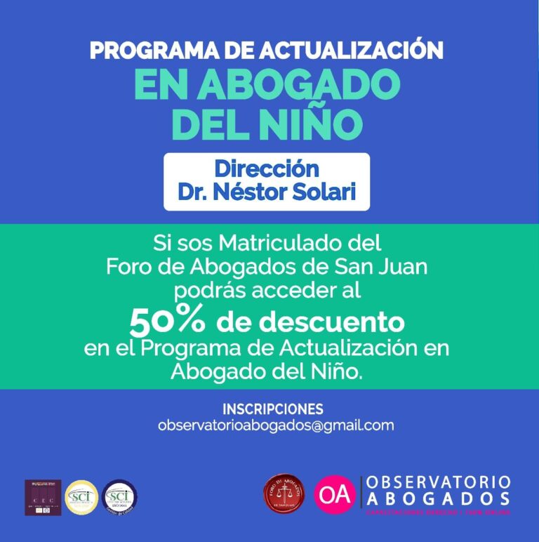 Instituto Interdisciplinario de Derecho de  Familia y Sucesiones invita a la capacitación en Abogado del Niño
