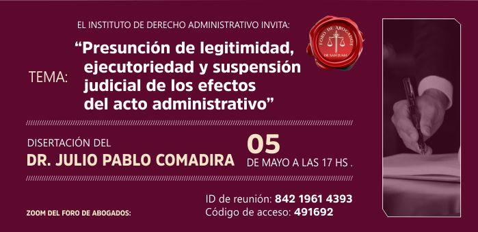INSTITUTO DE DERECHO ADMINISTRATIVO INVITA: