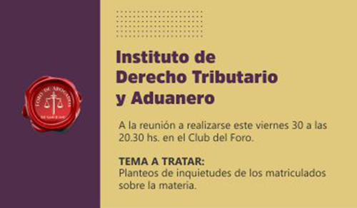 INSTITUTO DE DERECHO ADUANERO INVITA: