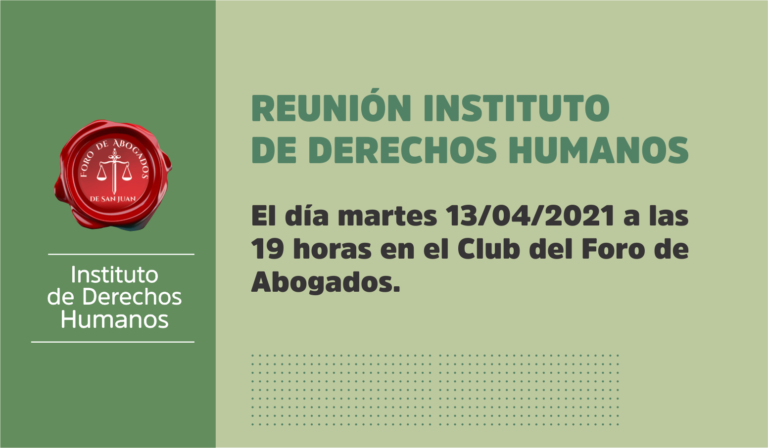 Instituto de Derechos Humanos, invita: