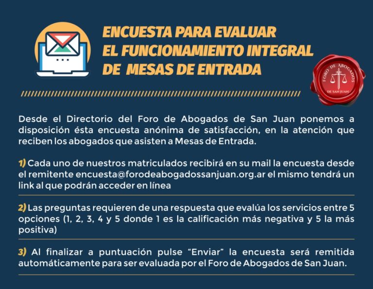 ENCUESTA DE SATISFACCIÓN DE LOS MATRICULADOS EN MESAS DE ENTRADA PRESENCIAL Y ON LINE