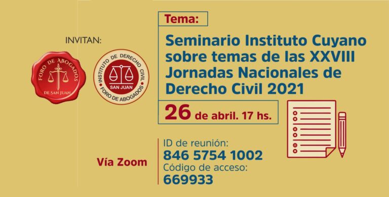 INSTITUTO DE DERECHO CIVIL, INVITA: