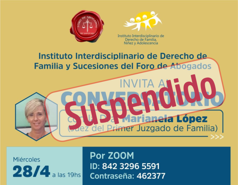 CONVERSATORIO SUSPENDIDO