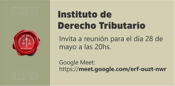 INSTITUTO DE DERECHO TRIBUTARIO, INVITA A REUNIÓN