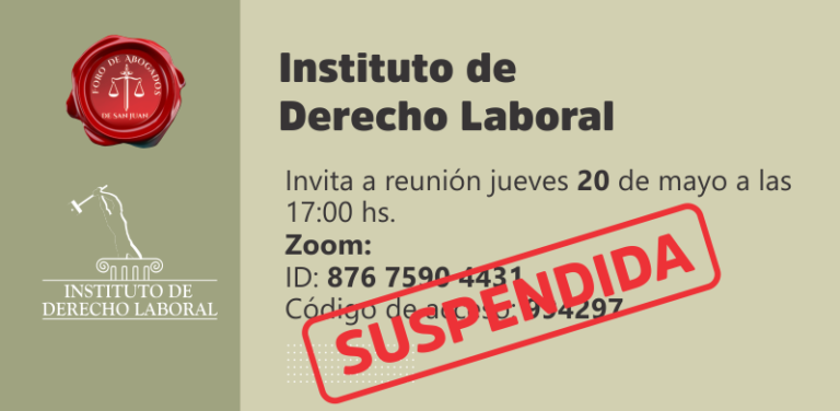REUNIÓN SUSPENDIDA