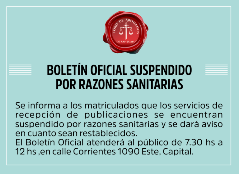 FORO DE ABOGADOS, INFORMA: