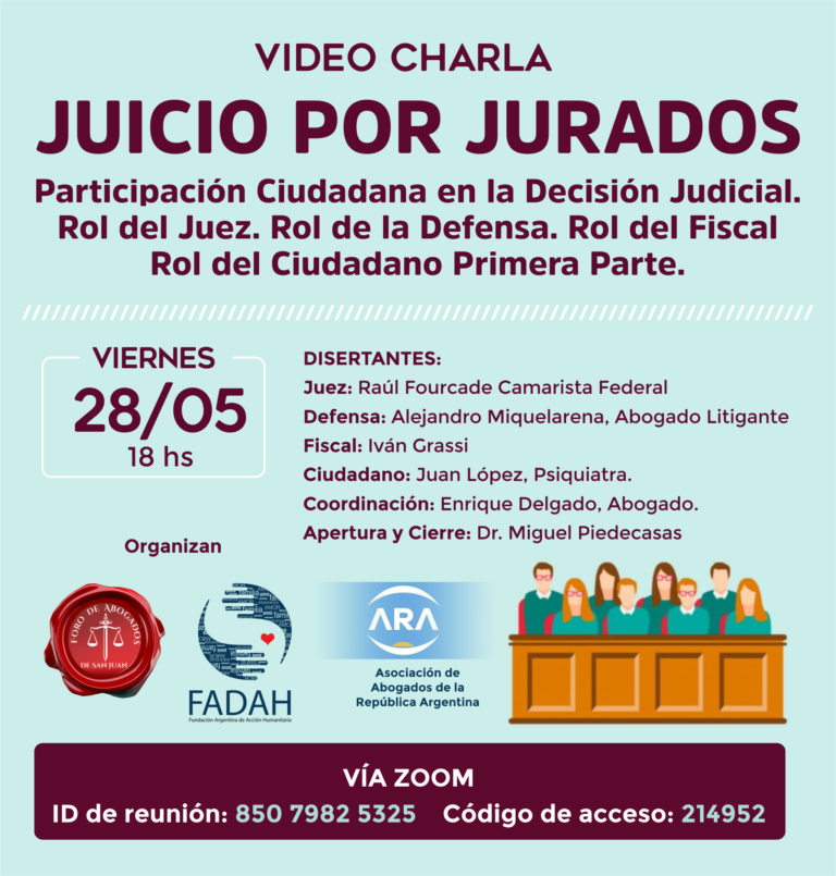 VIDEO CHARLA “JUICIO POR JURADO”