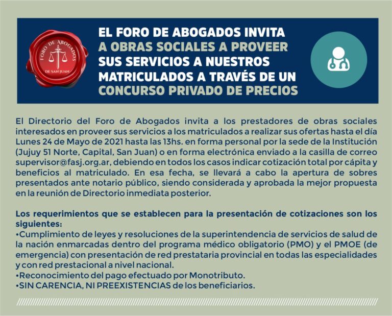 CONCURSO DE PRECIOS OBRA SOCIAL
