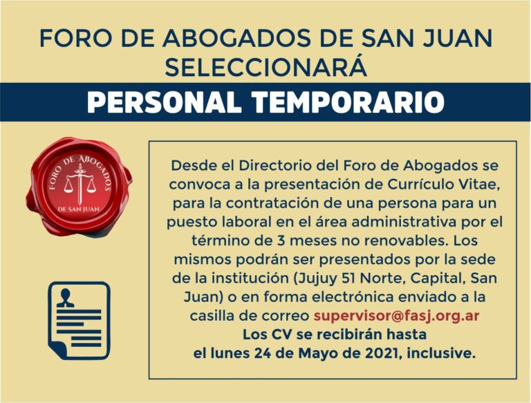 SELECCIÓN DE PERSONAL TEMPORARIO