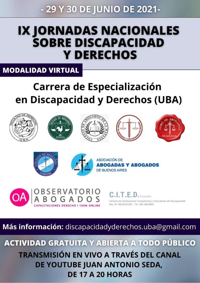IX JORNADAS NACIONALES SOBRE DISCAPACIDAD Y DERECHOS