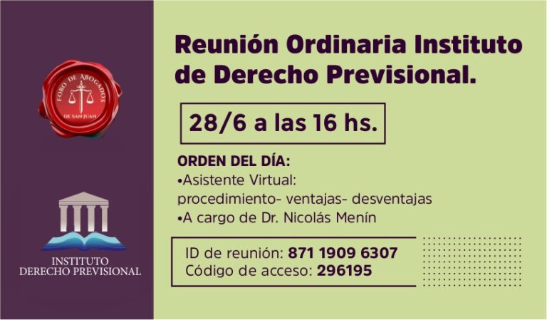 INSTITUTO DE DERECHO PREVISIONAL INVITA: