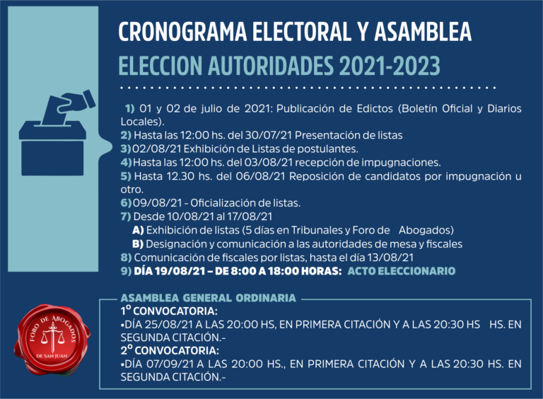 CRONOGRAMA ELECTORAL Y ASAMBLEA