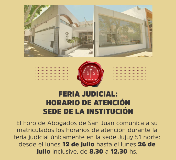 FORO DE ABOGADOS, INFORMA: