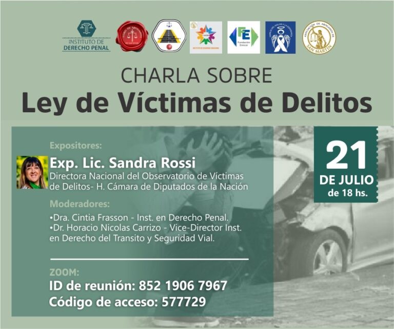 CHARLAS SOBRE LEY DE VÍCTIMAS DE DELITO