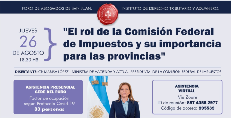 INSCRIPCIÓN CHARLA INSTITUTO DE DERECHO TRIBUTARIO Y ADUANERO.