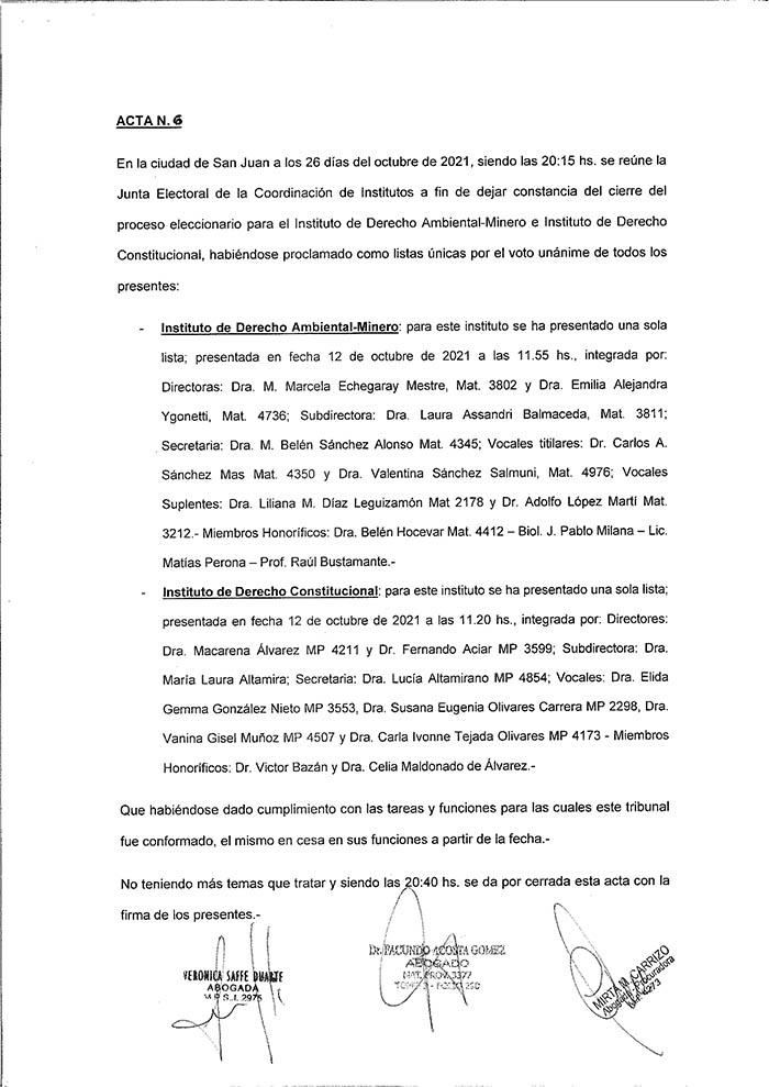 PROCLAMACIÓN DE LISTAS