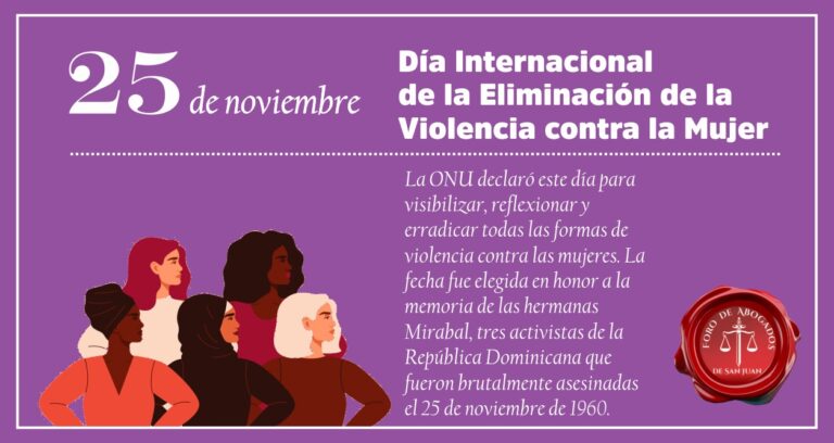 25/11: DÍA INTERNACIONAL DE LA ELIMINACIÓN DE LA VIOLENCIA CONTRA LA MUJER