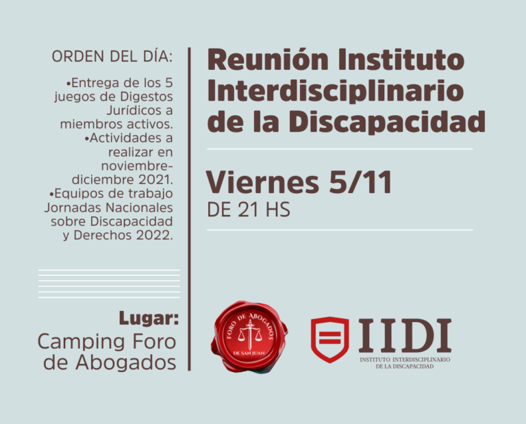 REUNIÓN INSTITUTO INTERDISCIPLINARIO DE LA DISCAPACIDAD