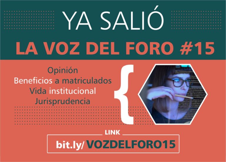 YA SALIÓ LA VOZ DEL FORO N° 15
