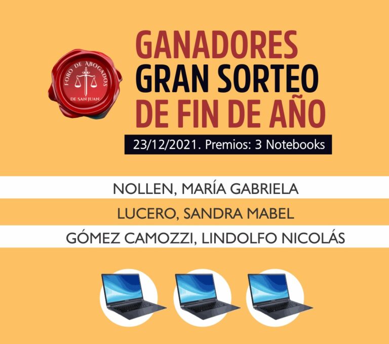 23/12/2021: GANADORES SORTEO DE FIN DE AÑO