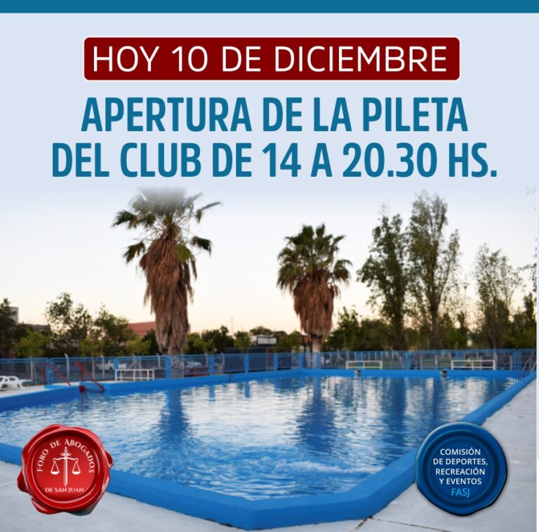 APERTURA TEMPORADA DE PILETA