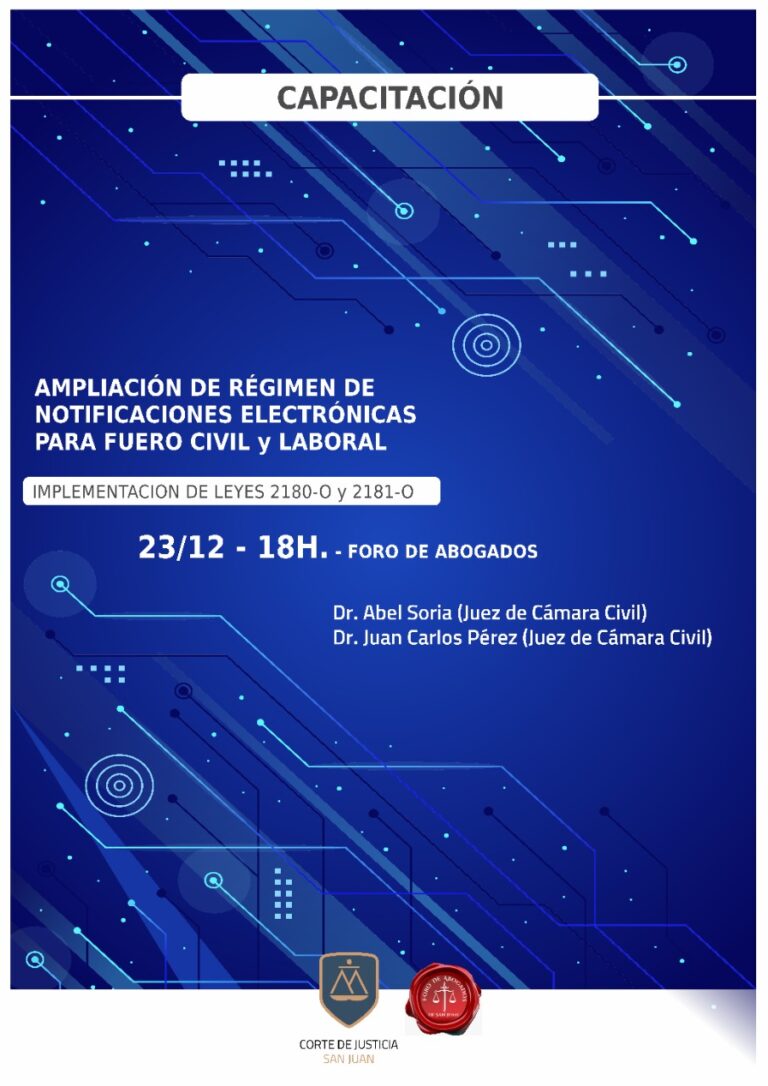 REPROGRAMACIÓN DE CAPACITACIÓN EN NOTIFICACIÓN ELECTRÓNICA