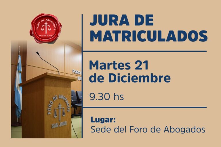 NUEVA JURA DE MATRICULADOS