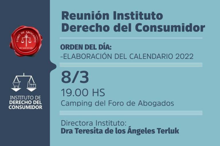 REUNIÓN INSTITUTO DE DERECHO DEL CONSUMIDOR