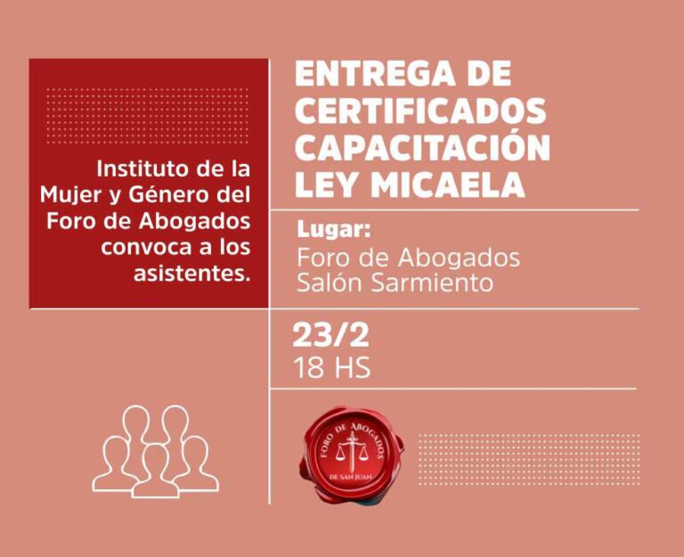 ENTREGA DE CERTIFICADOS CAPACITACIÓN LEY MICAELA