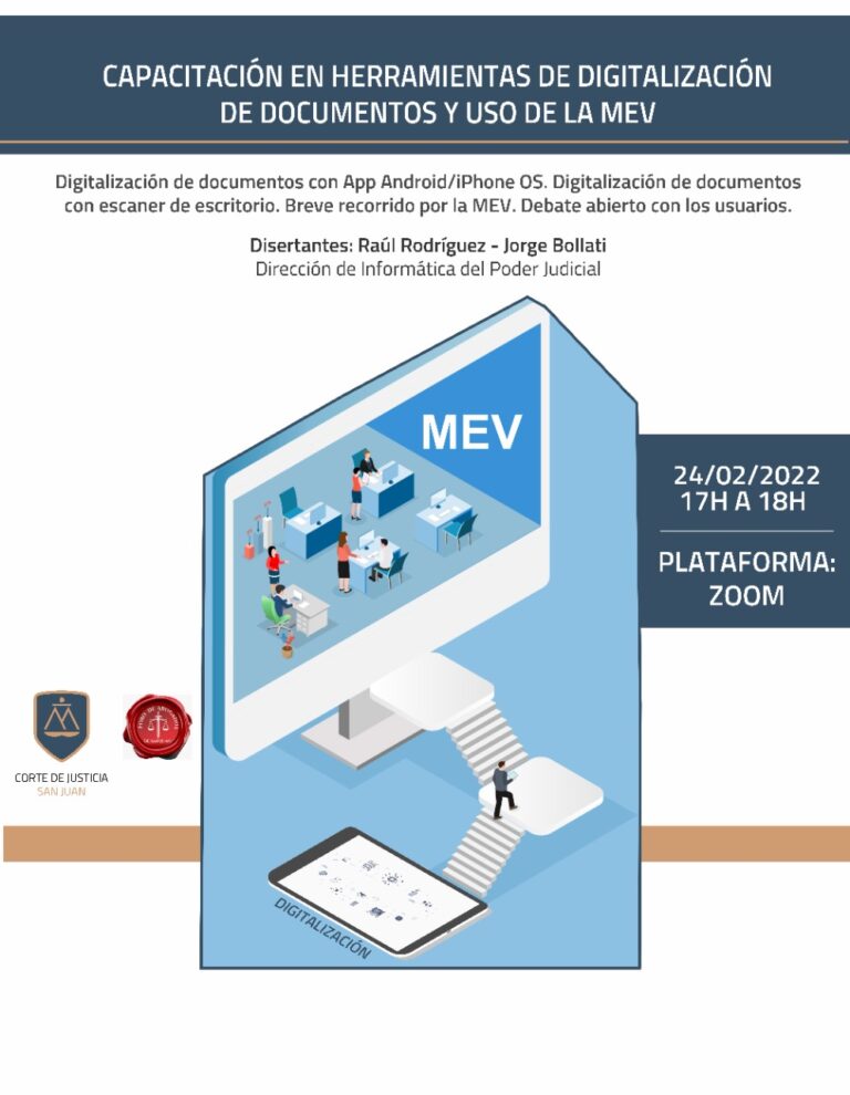CAPACITACIÓN EN HERRAMIENTAS DE DIGITALIZACIÓN DE DOCUMENTOS Y USO DE LA MEV