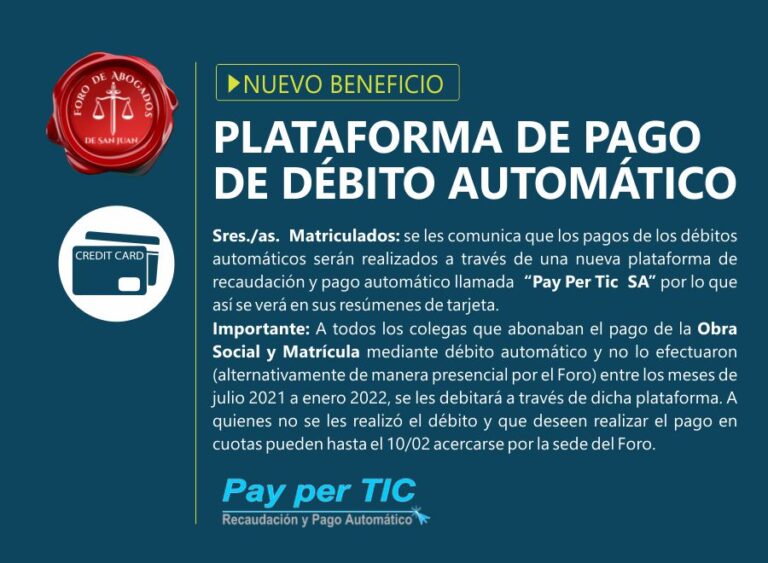 PLATAFORMA DE PAGO DE DÉBITO AUTOMÁTICO