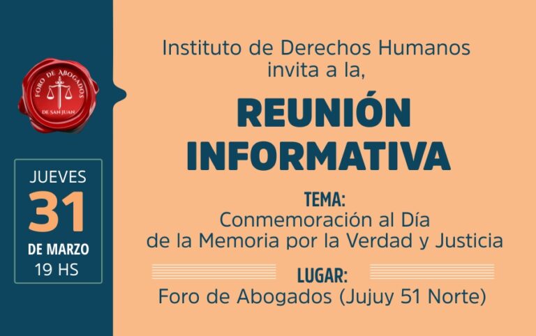 INSTITUTO DE DD HH, INVITA: