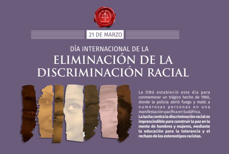 21 DE MARZO: DÍA INTERNACIONAL DE ELIMINACIÓN DE LA DISCRIMINACIÓN RACIAL