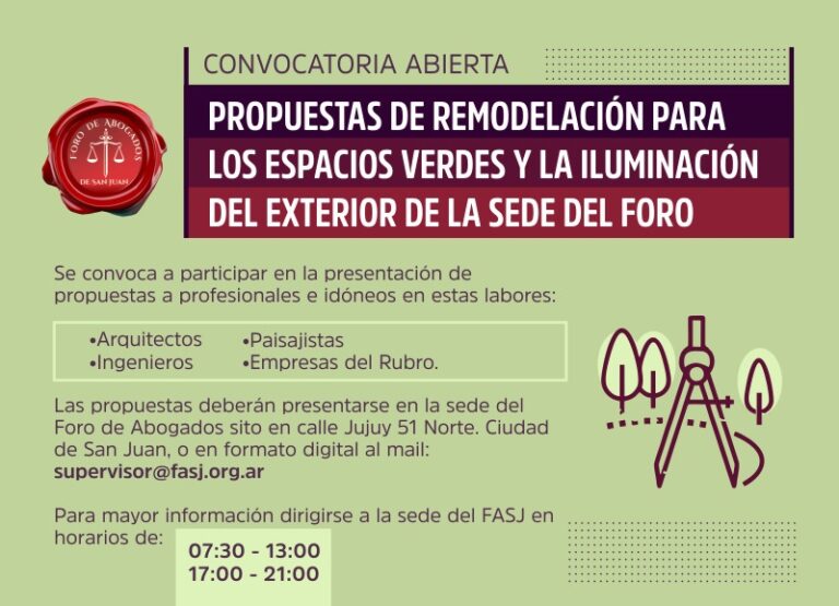 CONVOCATORIA PROPUESTA DE REMODELACIÓN DE ESPACIOS VERDES E ILUMINACIÓN