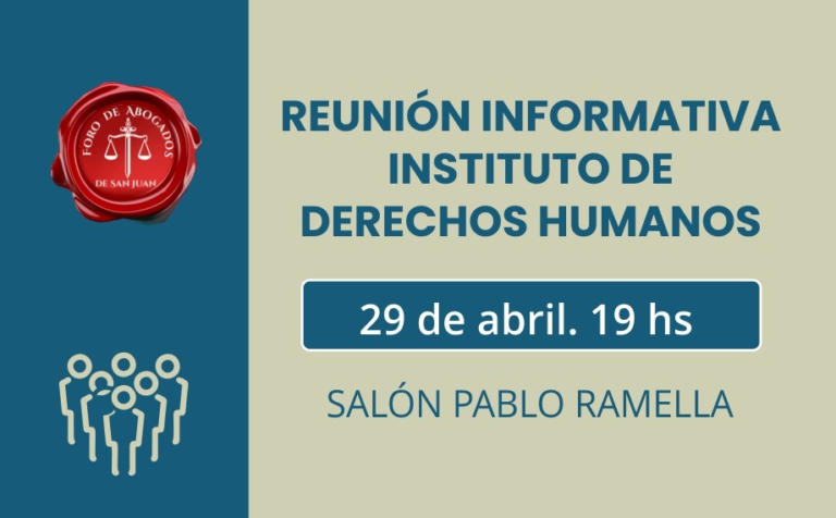 INSTITUTO DE DERECHOS HUMANOS, INVITA A REUNIÓN: