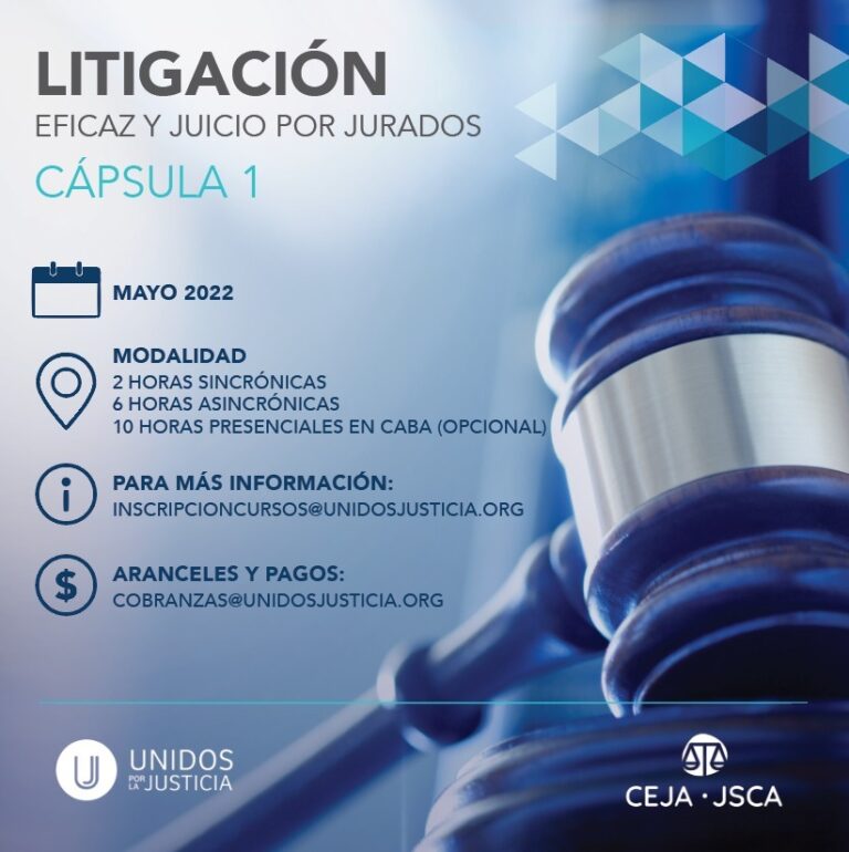 Invitación Unidos por la Justicia: PROGRAMA DE ENTRENAMIENTO SOBRE NUEVAS TECNOLOGÍAS Y GESTIÓN EN EL SISTEMA DE JUSTICIA