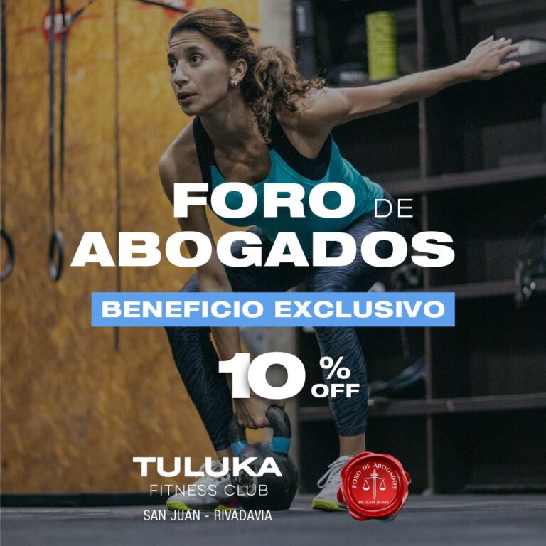 BENEFICIO EXCLUSIVO: 10% DE DESCUENTO EN GIMNASIO TULUKA FITNESS CLUB