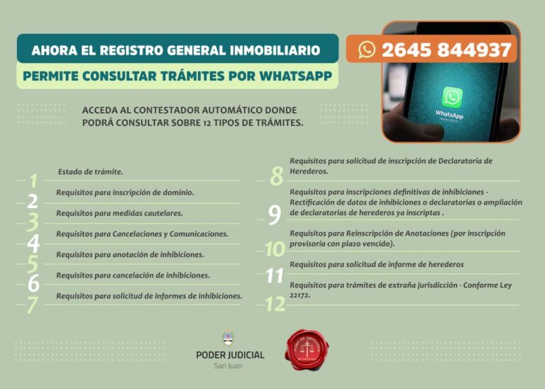 WHATSAPP DEL REGISTRO GENERAL INMOBILIARIO
