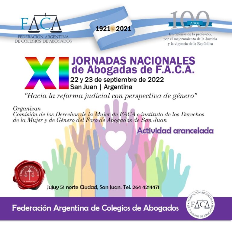 XI JORNADAS NACIONALES DE ABOGADAS F.A.C.A.