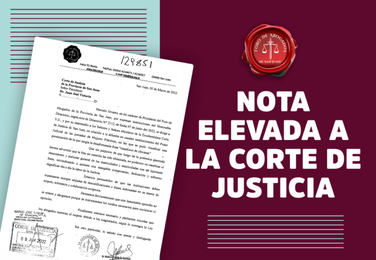 FORO INFORMA: NOTA REMITIDA A LA CORTE DE JUSTICIA EN RELACIÓN AL DESCALIFICATIVO EMPLEADO EN LAS “JORNADAS DE MEJORES PRÁCTICAS” DEL PODER JUDICIAL