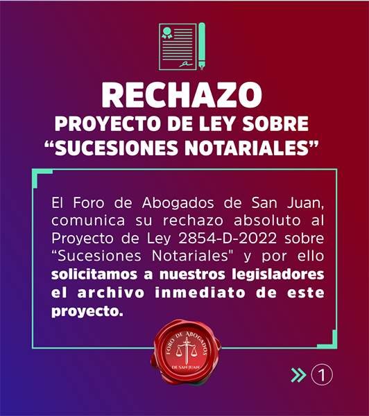 RECHAZO PROYECTO DE LEY SOBRE “SUCESIONES NOTARIALES”